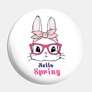 Cute Bunny Face Leopard Glasses Headband Happy Easter Day Pin