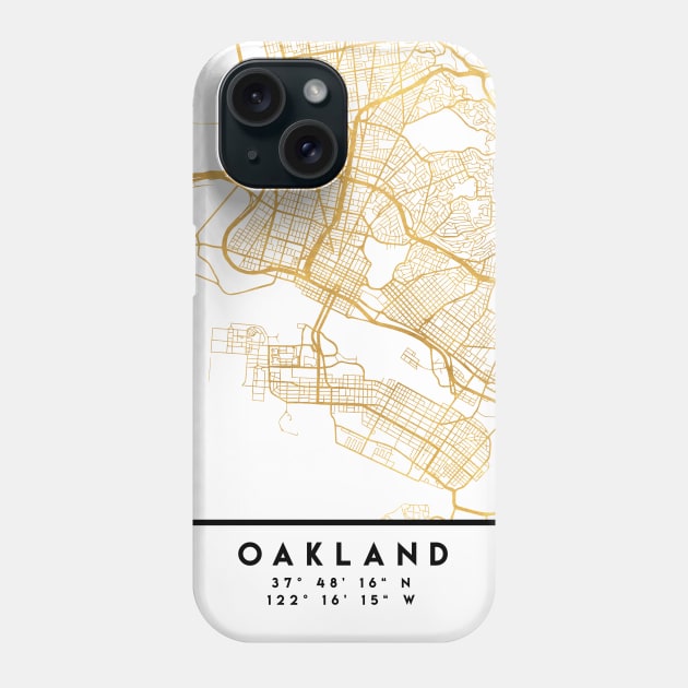 OAKLAND CALIFORNIA CITY STREET MAP ART Phone Case by deificusArt