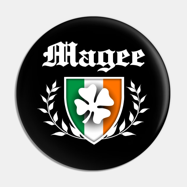 Magee Shamrock Crest Pin by robotface