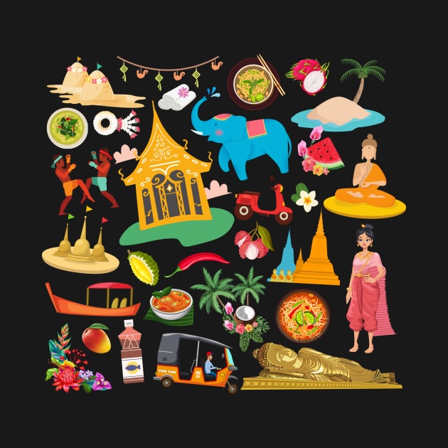 Thailand Travel Icons by FancyPlanet