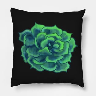 Cute Watercolor Digital Succulent Plant Sticker Pillow