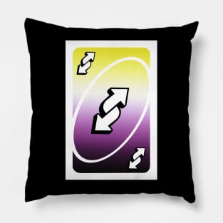 non binary uno reverse card Pillow