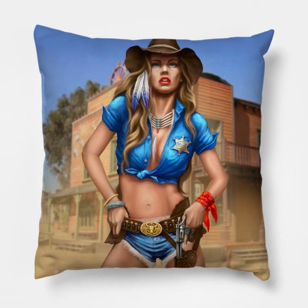 Cowgirl Pillow by Matross art