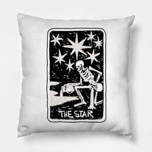 The Star Skeleton Skull Tarot Card Pillow