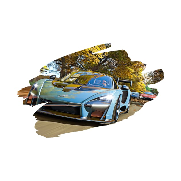 McLaren Senna Racing Art Print by Auto-Prints