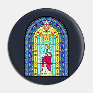 Gothic stained glass window with Peter the Apostle Pin