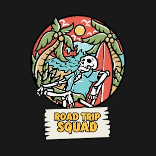 Road Trip Squad Vacation Getaway 2023 Skeleton T-Shirt