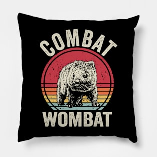 Combat Wombat Funny Pillow