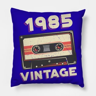 Vintage 1985 Retro Cassette Tape 35th Birthday Pillow