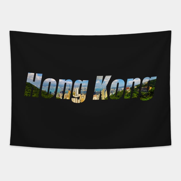 Victoria Peak, Hong Kong And Kowloon, Text Tapestry by tommysphotos