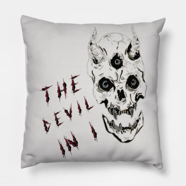 demon skull Pillow by Unsa1nted
