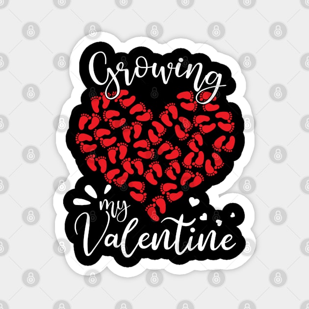 Growing My Valentine - Cool Pregnant Valentines day gift Magnet by mahmuq