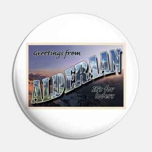 Alderaan Travel Postcard Pin