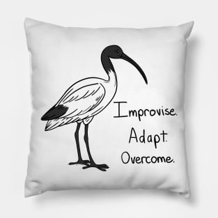 Improvise. Adapt. Overcome binchicken black Pillow