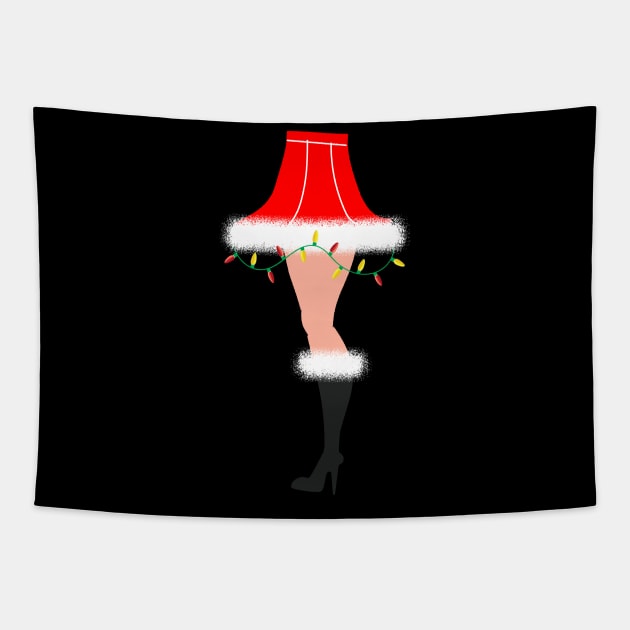 Retro Leg Lamp Santa style Tapestry by JDawnInk