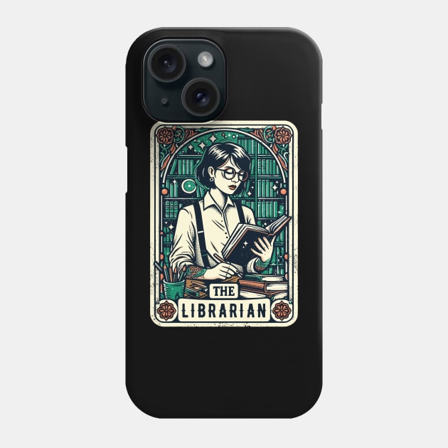 The Librarian Magician Reader Book Author Funny Tarot Pun Phone Case by Nature Exposure