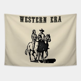 Western Era - Cowboy and Cowgirl on Horseback Tapestry