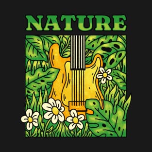 Electric Guitar With Plants and Flowers T-Shirt