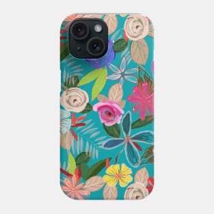 Vivid colorful botanical flowers Phone Case