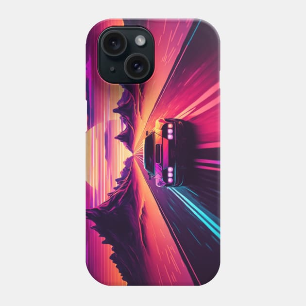 Retrowave Aesthetic Car Phone Case by Nightarcade