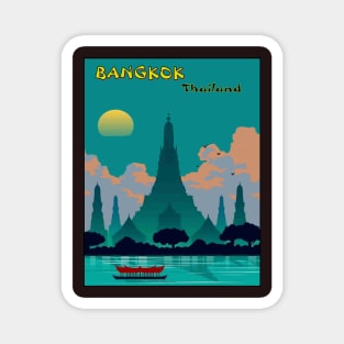 Bangkok Thailand Travel and Tourism Print of Angor Wat Temple Magnet