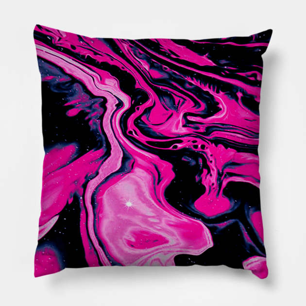 Pink Space Pillow by PsychyPrincess