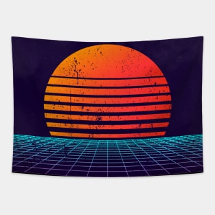 80s Synthwave Aesthetic Tapestry