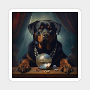 Rottie In A Dark Room Magnet