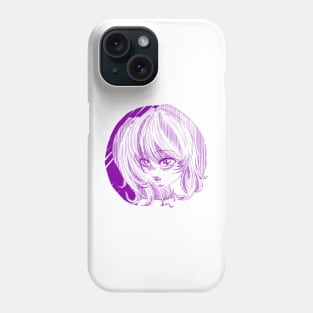 Anime Girl Yandere - Purple Phone Case