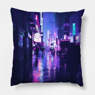 Cyberpunk street neon Pillow