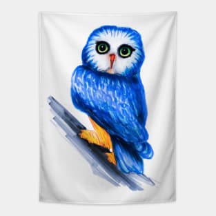 Blue Philippine Owl Tapestry