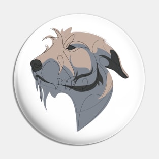 Scottish Deerhound - continuous line Pin