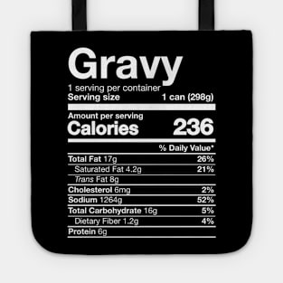 Gravy Nutrition Funny Thanksgiving Food Tote