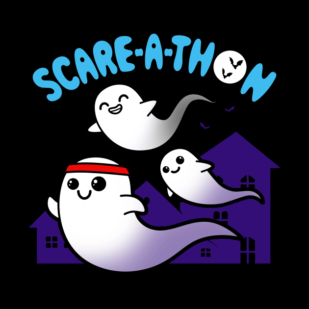 Funny Cute Kawaii Spooky Ghost Running Halloween Marathon Cartoon by Originals By Boggs