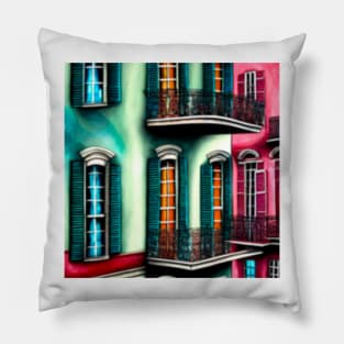 French quarter architecture Pillow