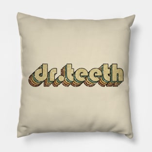 Dr. Teeth // Vintage Rainbow Typography Style // 70s Pillow