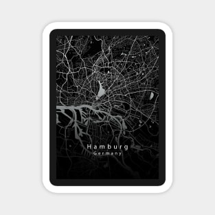 Hamburg Germany City Map dark Magnet