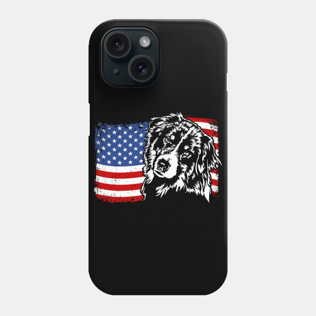 Proud Australian Shepherd American Flag patriotic dog Phone Case by wilsigns