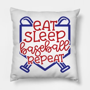 Eat Sleep Baseball Repeat Cute Funny Pillow