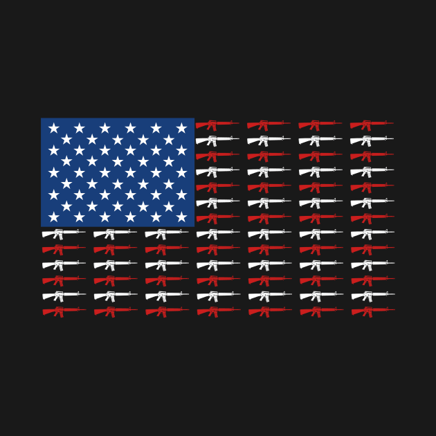 America Rifle Assault Rifle USA US Flag States by Monstershirts