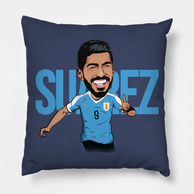 Luis Suarez Uruguay Pillow by portraiteam