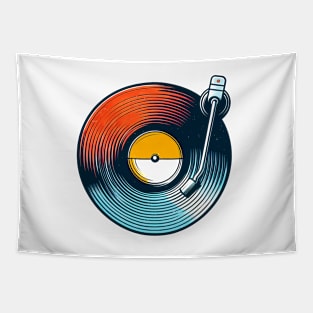 Retro Vinyl Record T-Shirt, Vintage Music Enthusiast Shirt Tapestry