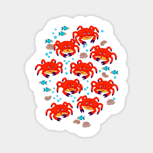 Illustration of cute red crabs. Magnet