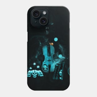 Awesome dark fantasy violin with skulls Phone Case