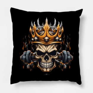 Barbells with Skull with crown Pillow