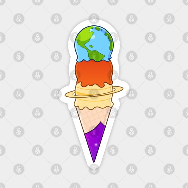 space ice cream Magnet by Ahlam Artist