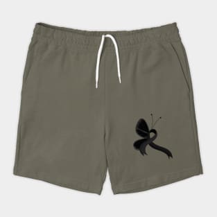 Black Awareness Ribbon Butterfly Shorts