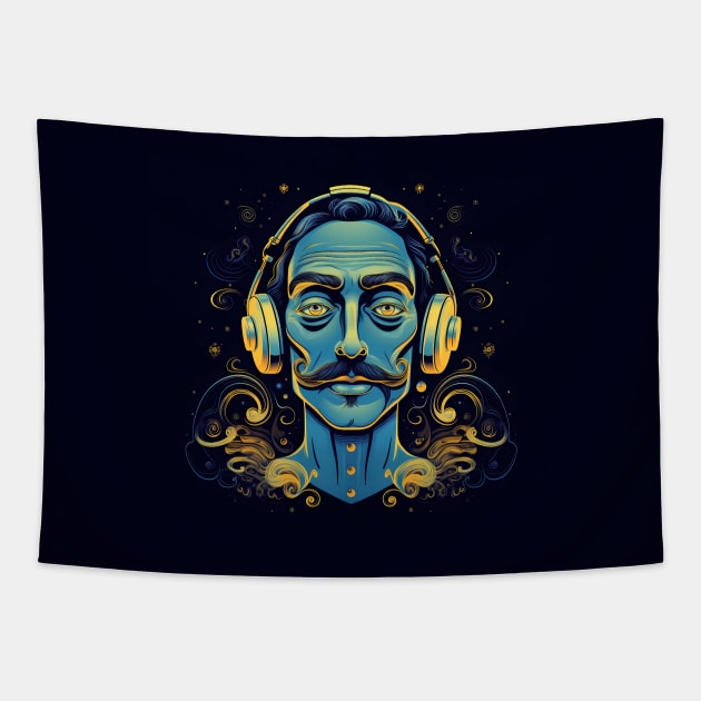 God is a DJ - Tribute Salvador Dali Tapestry by Acid_rain