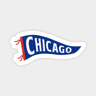 Chicago Pennant - White Magnet