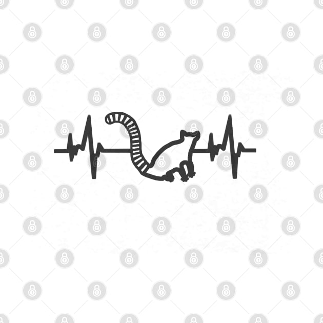 Ring-tailed lemur heartbeat lemurs ECG Madagascar fan motif by FindYourFavouriteDesign